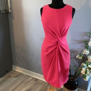 Donna Karan twist front fuchsia sheath dress